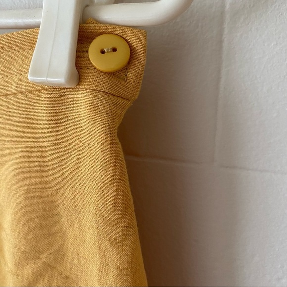 Vintage | Yellow Linen Blend Trousers | Lightweight Retro Summer Pants | Size 4 - Picture 6 of 11